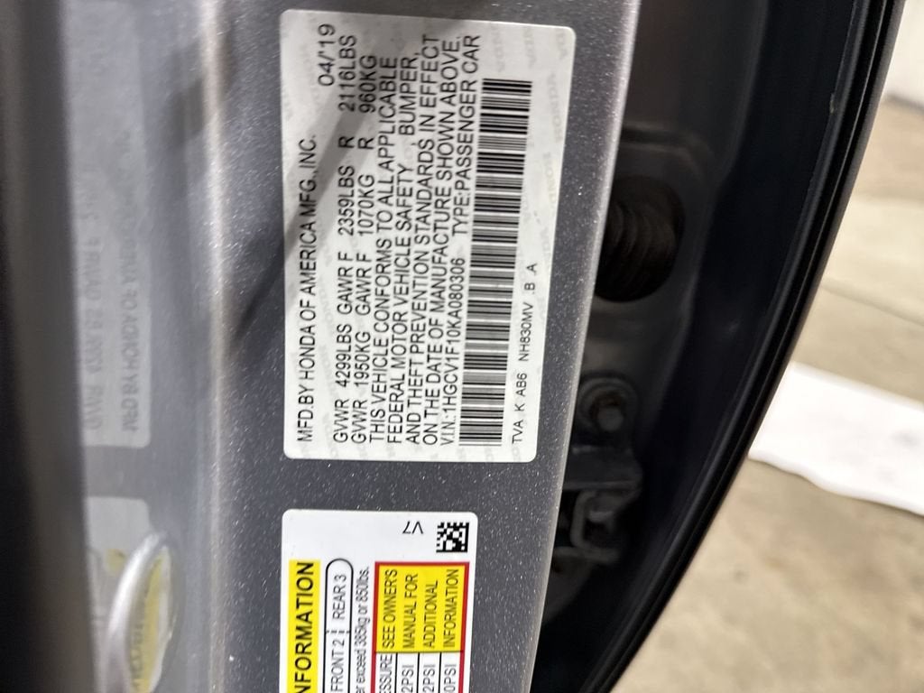 2019 Honda Accord Sedan LX 1.5T