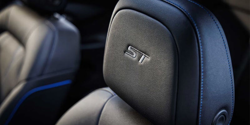 Perforated leather-appointed front seats with a distinctive stitch pattern 